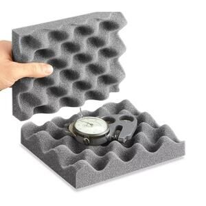 48 Convoluted Foam Sets, size 8×6×2″ - 2‑sheet interlocking, charcoal – New